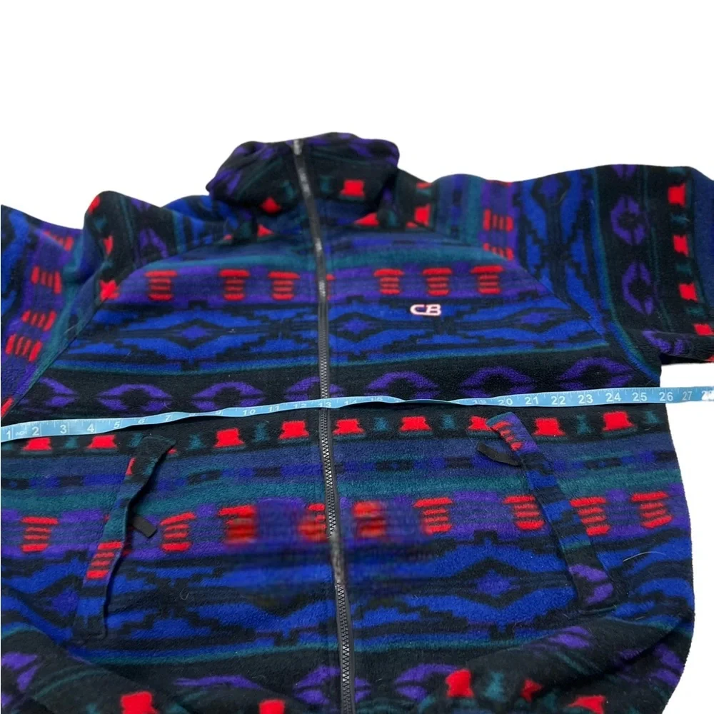 Cb Sports Aztec Fleece Full Zip Up Multi Color Southwest Lined - Picture 5 of 14